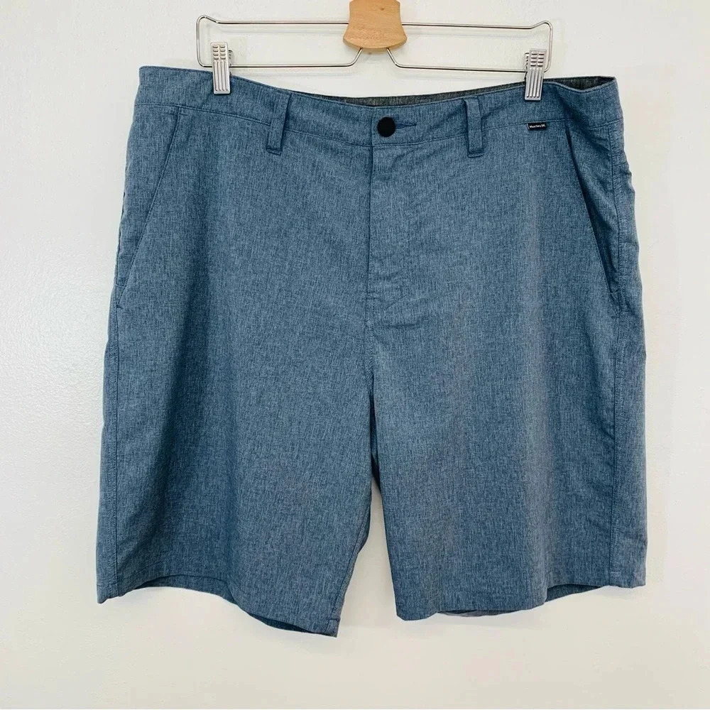 Hurley  Shorts Men 38 Blue Chino Stretch Pockets‎ Golf Travel Casual Work  9"